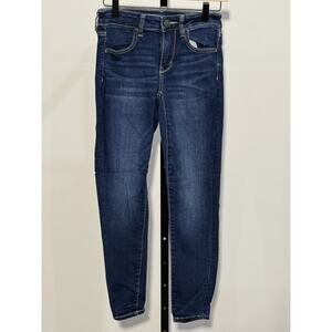 American Eagle Women's Skinny Stretch Jeans Blue Mid Rise Denim Size 2 Short